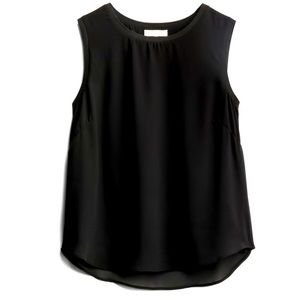 Women’s Black Ribbed Neck Blouse Dressy Small